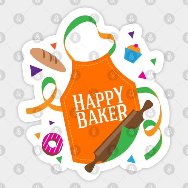 Happy Baker Apron Sticker by MplusC